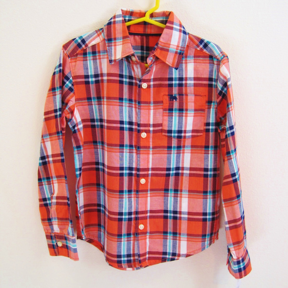 CARTER/'S BOYS RED BUFFALO CHECK BUTTON DOWN L//S FLANNEL COTTON SHIRT 2T 5T